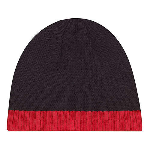 AJM Acrylic Stripe Micro Fleece Board Toque in Black/Red