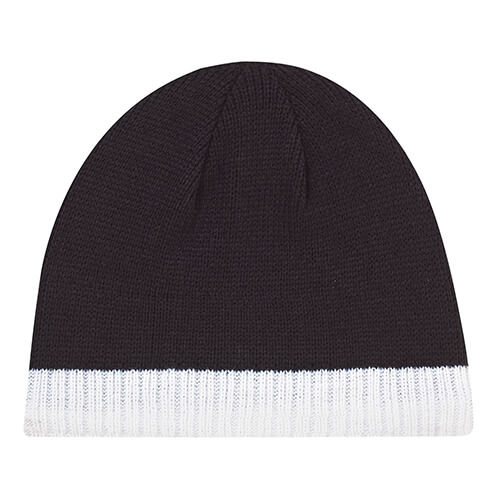 AJM Acrylic Stripe Micro Fleece Board Toque in Black/White