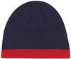 Am image of a Custom AJM Acrylic Stripe Micro Fleece Board Toque in Navy/Red!