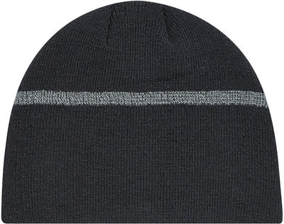 Am image of a Custom AJM Acrylic Reflective Safety Board Toque in Black/Reflective Grey!