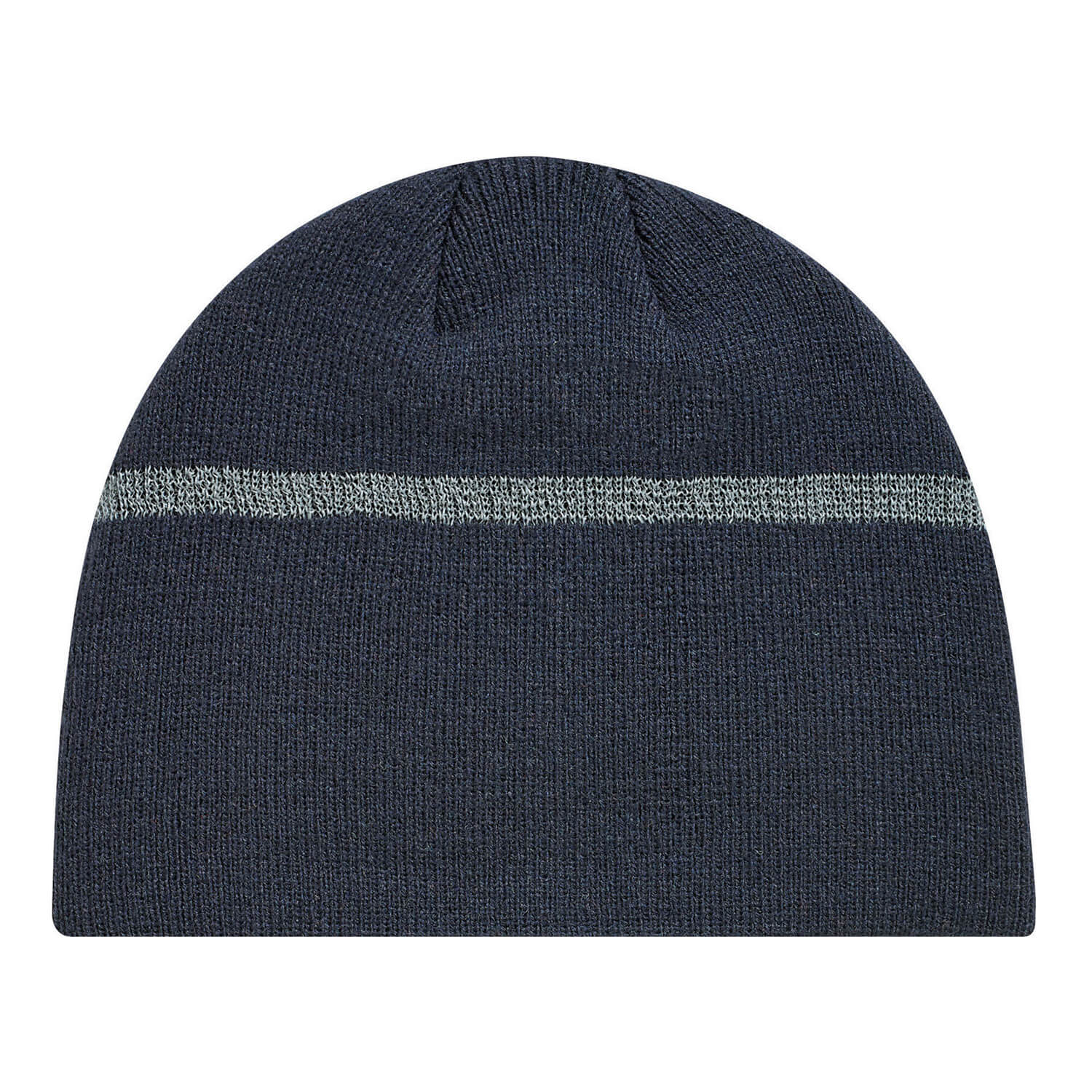 AJM Acrylic Reflective Safety Board Toque in Navy/Reflective Grey