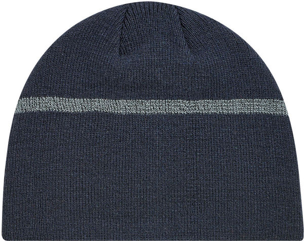 Am image of a Custom AJM Acrylic Reflective Safety Board Toque in Navy/Reflective Grey!