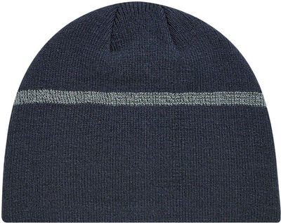 Am image of a Custom AJM Acrylic Reflective Safety Board Toque in Navy/Reflective Grey!
