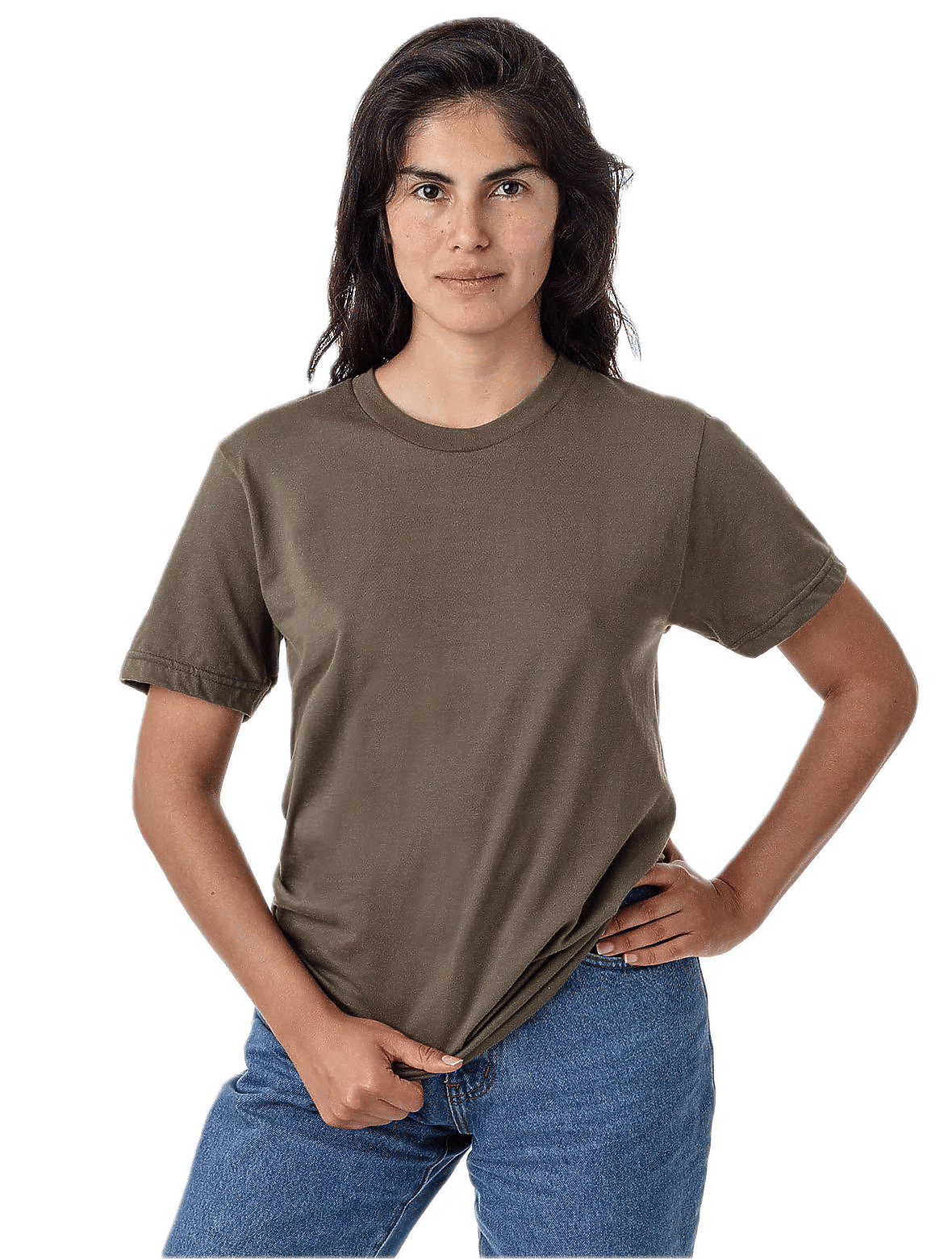 Los Angeles Apparel Classic Fine Jersey Tee in Army