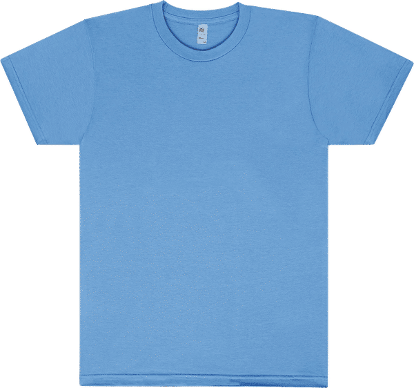 Am image of a Custom Los Angeles Apparel Classic Fine Jersey Tee in Baby Blue!