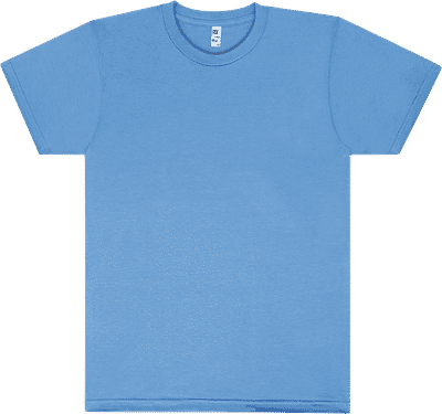 Am image of a Custom Los Angeles Apparel Classic Fine Jersey Tee in Baby Blue!