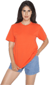 Am image of a Custom Los Angeles Apparel Classic Fine Jersey Tee in Orange!