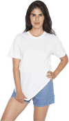 Am image of a Custom Los Angeles Apparel Classic Fine Jersey Tee in White!