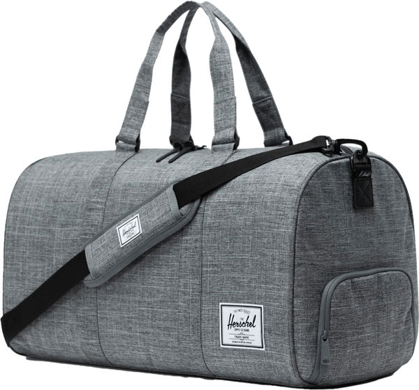 Am image of a Custom Herschel Novel 20in Duffel in Raven Crosshatch!