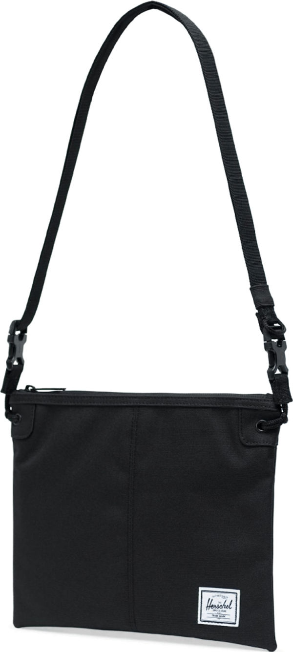 Am image of a Custom Herschel Adler Crossbody Tote in Black!