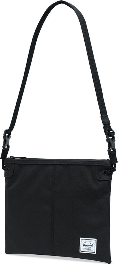 Am image of a Custom Herschel Adler Crossbody Tote in Black!