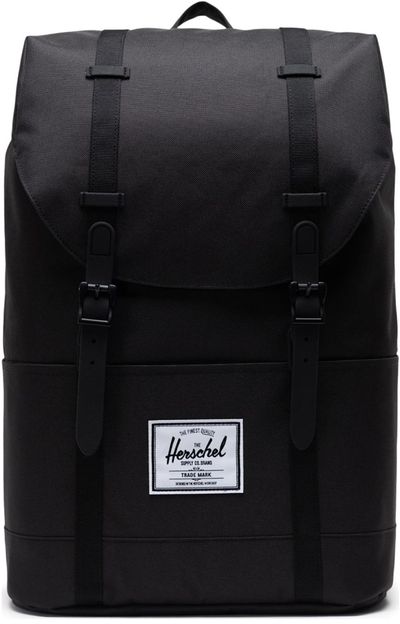 Am image of a Custom Herschel Eco Retreat 15 Inch Laptop Backpack in Black!