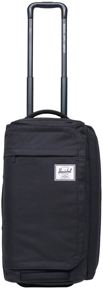 Am image of a Custom Herschel Outfitter 50L Wheeled Duffle in Black!
