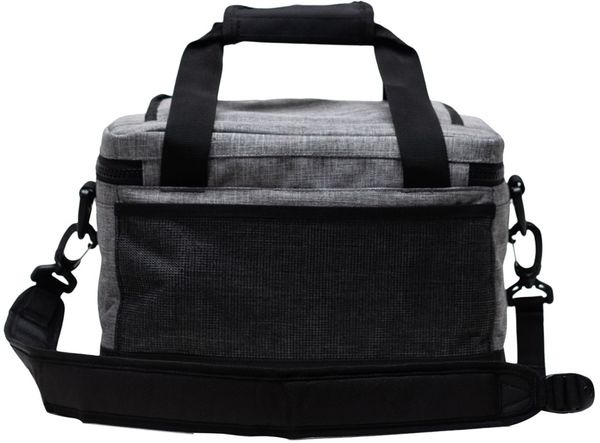 Am image of a Custom Herschel Pop Quiz 12 Can Cooler in Raven Crosshatch!