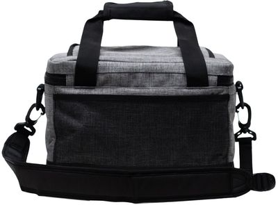Am image of a Custom Herschel Pop Quiz 12 Can Cooler in Raven Crosshatch!