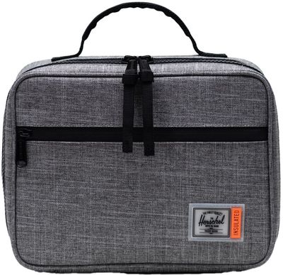 Am image of a Custom Herschel Pop Quiz Lunch Box in Raven Crosshatch!