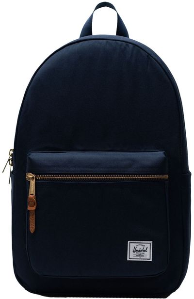 Am image of a Custom Herschel Recycled Settlement 15in Computer Backpack in Navy!
