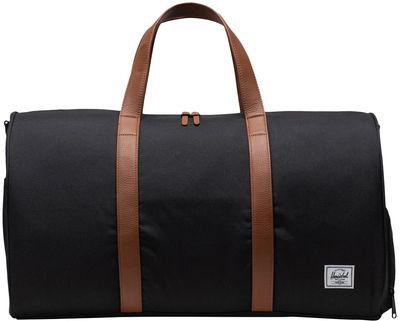 Am image of a Custom Herschel Recycled Novel Duffel in Black!