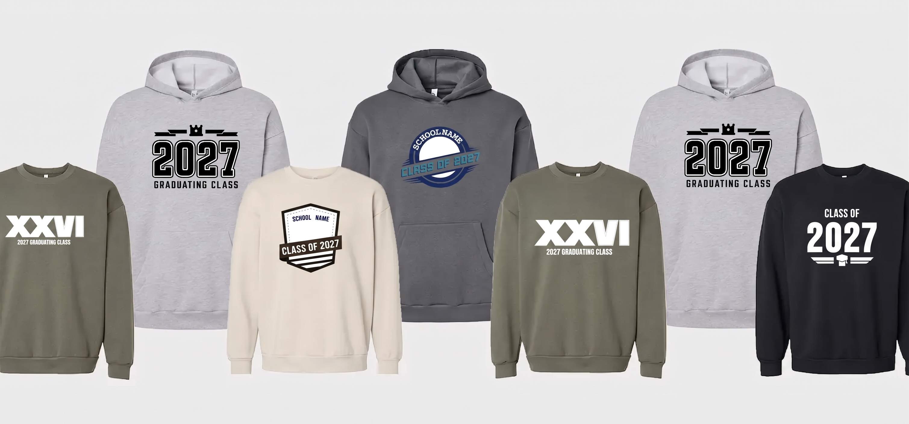 An image of Grad hoodies that you can customize and order!