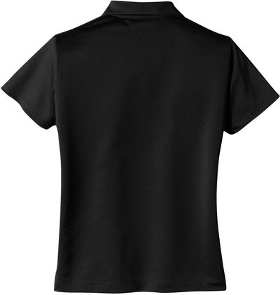 Am image of a Custom Nike Tech Basic Dri FIT Ladies Polo in Black!