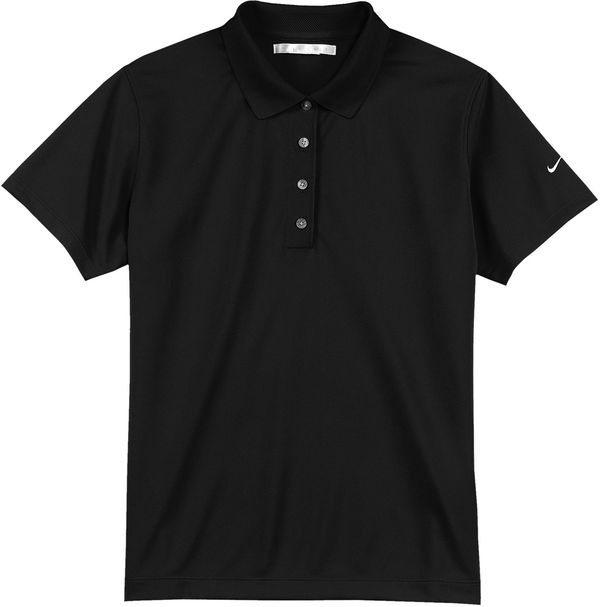 Am image of a Custom Nike Tech Basic Dri FIT Ladies Polo in Black!
