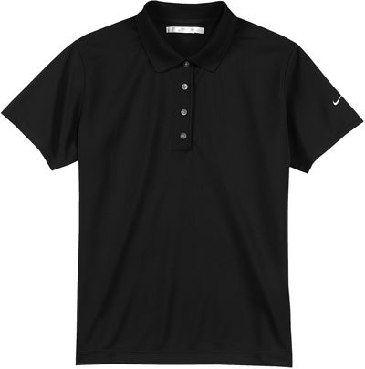 Am image of a Custom Nike Tech Basic Dri FIT Ladies Polo in Black!