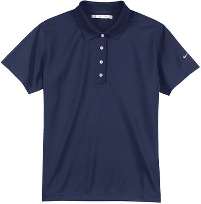 Am image of a Custom Nike Tech Basic Dri FIT Ladies Polo in Midnight Navy!