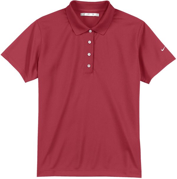 Am image of a Custom Nike Tech Basic Dri FIT Ladies Polo in Pro Red!
