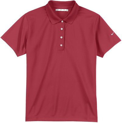 Am image of a Custom Nike Tech Basic Dri FIT Ladies Polo in Pro Red!