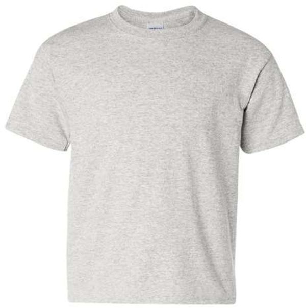 Am image of a Custom Gildan Heavy Cotton Youth T Shirt in Ash!