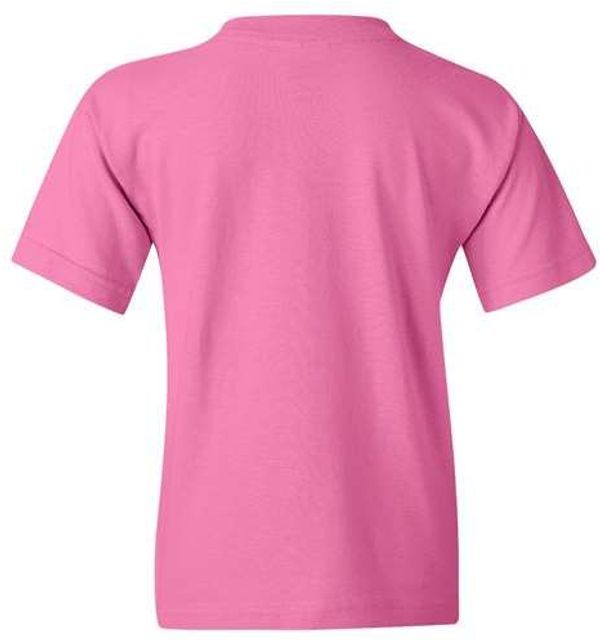 Am image of a Custom Gildan Heavy Cotton Youth T Shirt in Azalea!