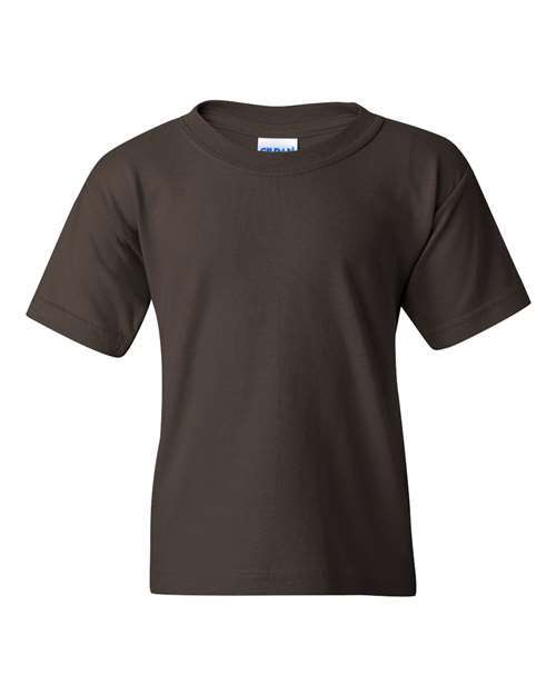 Gildan Heavy Cotton Youth T Shirt in Dark Chocolate