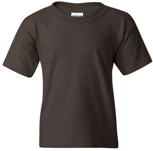 Am image of a Custom Gildan Heavy Cotton Youth T Shirt in Dark Chocolate!