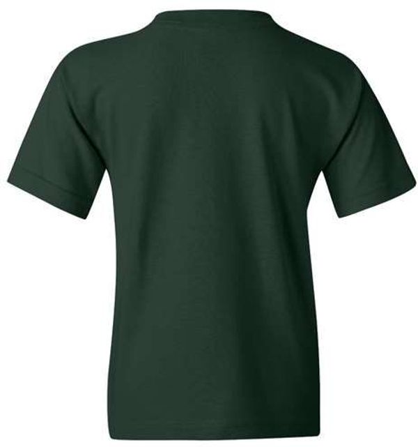 Am image of a Custom Gildan Heavy Cotton Youth T Shirt in Forest Green!