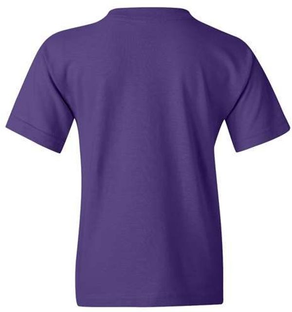 Am image of a Custom Gildan Heavy Cotton Youth T Shirt in Purple!