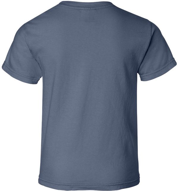 An image of a Custom Comfort Colors Garment Dyed Youth Heavyweight T Shirt in Blue Jean!