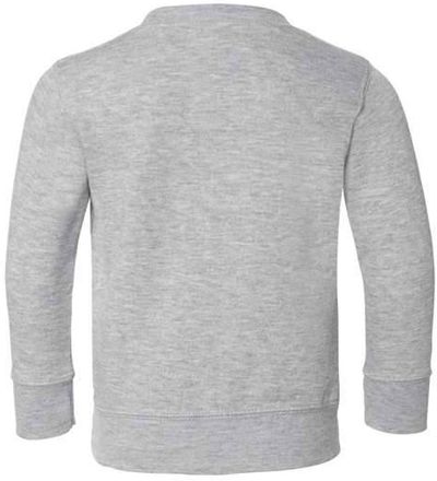 Am image of a Custom Rabbit Skins Toddler Fleece Crewneck Sweatshirt in Heather!