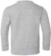 Am image of a Custom Rabbit Skins Toddler Fleece Crewneck Sweatshirt in Heather!