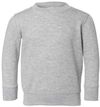 Am image of a Custom Rabbit Skins Toddler Fleece Crewneck Sweatshirt in Heather!