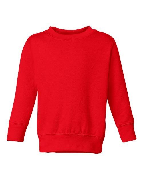 Rabbit Skins Toddler Fleece Crewneck Sweatshirt in Red
