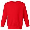 Am image of a Custom Rabbit Skins Toddler Fleece Crewneck Sweatshirt in Red!
