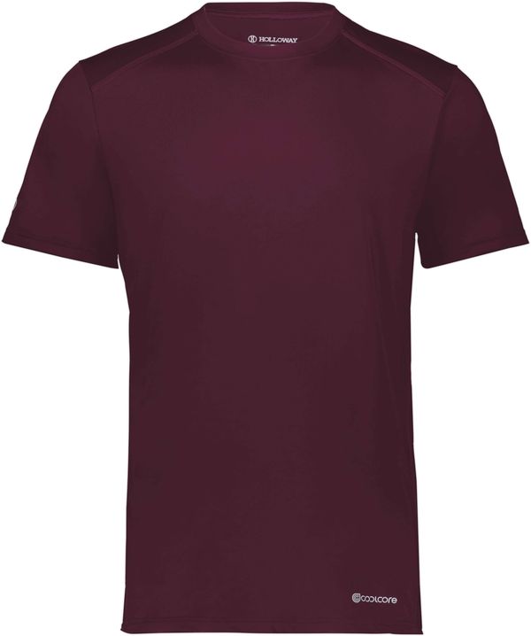 Am image of a Custom Holloway Coolcore Essential Tee in Maroon!