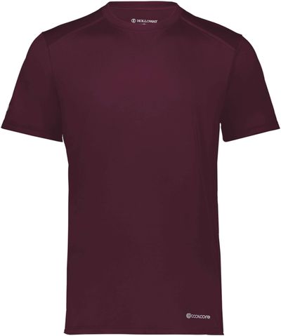 Am image of a Custom Holloway Coolcore Essential Tee in Maroon!