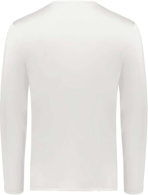 Am image of a Custom Holloway Coolcore Essential Long Sleeve Tee in White!