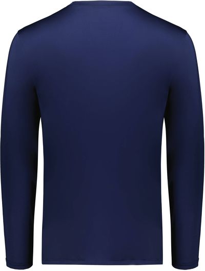 Am image of a Custom Holloway Youth Coolcore Essential Long Sleeve Tee in Navy!