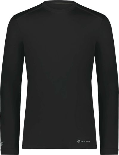 Am image of a Custom Holloway Youth Coolcore Essential Long Sleeve Tee in Black!