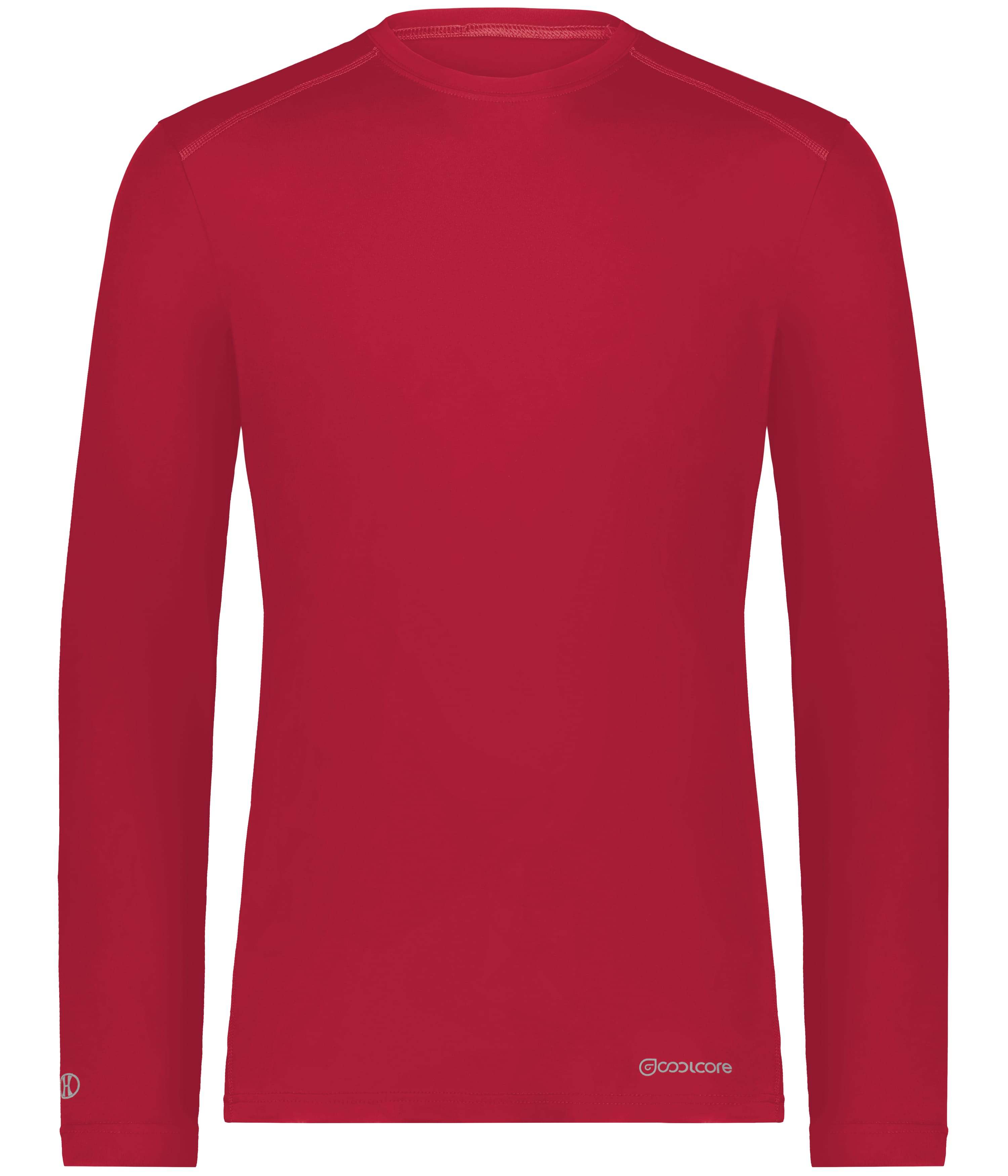 Holloway Youth Coolcore Essential Long Sleeve Tee in Scarlet