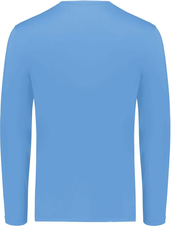 Am image of a Custom Holloway Coolcore Essential Long Sleeve Tee in Columbia Blue!