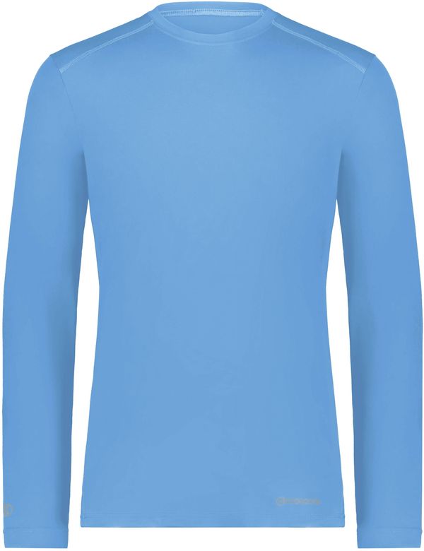 Am image of a Custom Holloway Coolcore Essential Long Sleeve Tee in Columbia Blue!