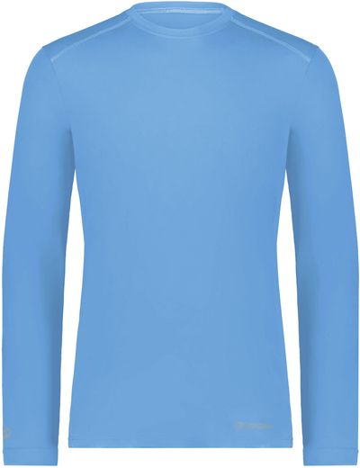 Am image of a Custom Holloway Coolcore Essential Long Sleeve Tee in Columbia Blue!